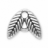 Breloques en métal DQ connecteur feuilles Argenté antique (sans nickel)