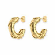 Boucles d'oreilles / puces en acier Inox Doré