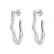 Boucles d'oreilles / puces en acier Inox irrégulier Argenté