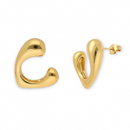Boucles d'oreilles / puces en acier Inox cœur Doré