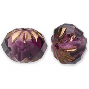 Perles tchèques FPB rond 10x7mm Amethyst-bronze