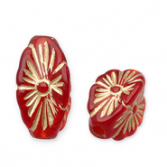 Perles acryliques Rouge-doré