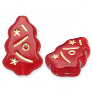 Perles acryliques sapin de Noël Rouge-doré