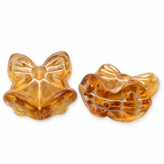 Perles acryliques nœud avec cloches de Noël Marron cognac-doré