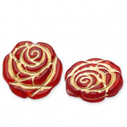 Perles acryliques rose Rouge-doré