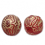 Perles acryliques 12 mm rond Rouge-doré