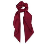Elastique pour cheveux chouchou avec ruban Rouge foncé
