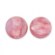 Perles acryliques avec pailletes 8 mm Rose-turquoise