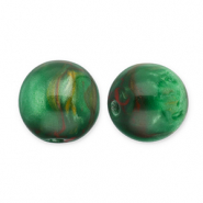 Perles en résine avec pailletes 14mm Vert-rouge