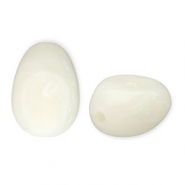 Perles acryliques en forme d'œuf Blanc cassé-blanc