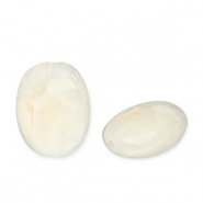 Perles acryliques ovale Blanc cassé-blanc