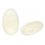 Perles acryliques oblong ovale Blanc cassé-blanc