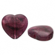 Perles acryliques cœur Aubergine