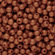Perles acryliques 4 mm brillant Marron cognac fonc&eacute;