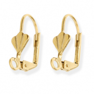 Apprêts en acier Inox boucles d'oreilles dormeuses coquillage avec anneau Doré