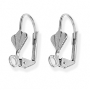 Apprêts en acier Inox boucles d'oreilles dormeuses coquillage avec anneau Argenté