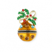 Broches boule de Noël Doré-multicolore