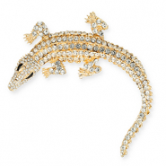 Broches accroche-regard alligator Doré-transparent-noir