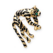 Broches accroche-regard tigre Doré-noir-vert