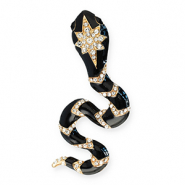 Broches accroche-regard avec anneau serpent Doré-noir-transparent