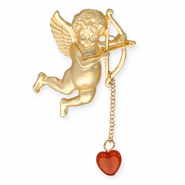 Broches accroche-regard cupidon Doré-rouge