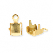 Apprêts en acier inox embout pour chaîne strass 3mm Doré