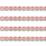 Chaîne strass en acier Inox 3mm Doré-rose