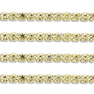 Chaîne strass en acier Inox 2mm Doré-champagne