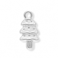 Breloques en acier Inox sapin de Noël Argenté