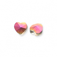 Perles &agrave; facettes Fashion coeur Argent&eacute;-AB coating