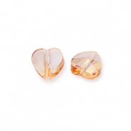 Perles à facettes Fashion coeur Beige pêche-pearl shine coating