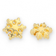 Perles en m&eacute;tal DQ flocon de neige Dor&eacute; (sans nickel)