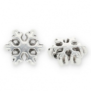 Perles en m&eacute;tal DQ flocon de neige Argent&eacute; antique (sans nickel)