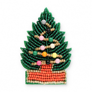 Broches sapin de Noël Vert-orange