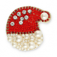Broches père noël Red-white-gold-transparent