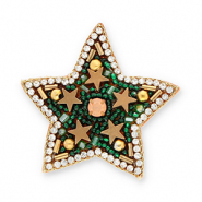 Broches étoile Vert-cristal-marron
