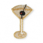 Broches verre à cocktail Doré-cristal-noir