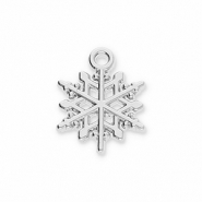 Breloques en m&eacute;tal flocon de neige Argent&eacute;