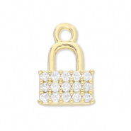 Métal TQ laiton breloques mousqueton Doré-transparent