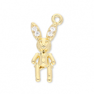 Métal TQ laiton breloques lapin Doré-transparent