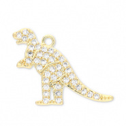 Métal TQ laiton breloques dinosaure Doré-transparent