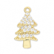 Métal TQ laiton breloques sapin de Noël Doré-transparent