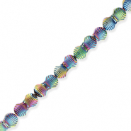 Perles hématites coquille Violet-vert-AB coating