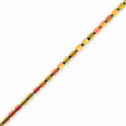 Perles hématites Rose-jaune-AB coating