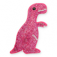 Pendentifs accroche-regard avec strass dinosaure Rose foncé-cristal-noir