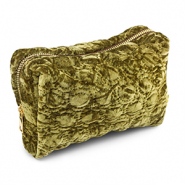 BY31® Trousse en velours avec des cercles cousus Vert olive