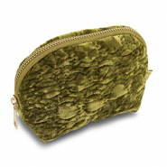 BY31® Trousse en velours avec des cercles cousus Vert olive
