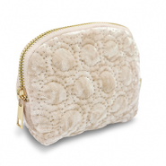BY31® Trousse en velours avec des cercles cousus Beige