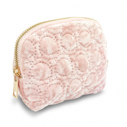 BY31® Trousse en velours avec des cercles cousus Rose clair