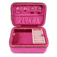 BY31® Boîte à bijoux velours Fuchsia-rose vintage